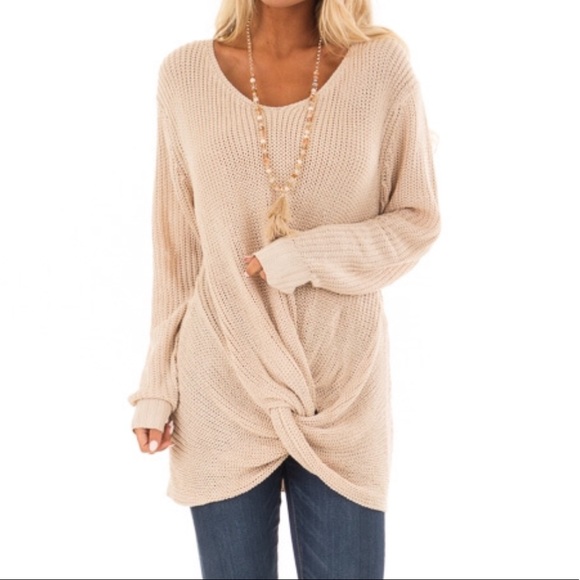 Long Sleeve Sweater Front Twist - Picture 5 of 8